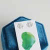 Fine Silver Lucky Four-Leaf Clover Screw Back Beaded Stud Earrings