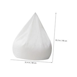 HOMSFOU Inner Cover of the Bean Bag Bean Bag Cover Without Filling No Filling for the Bean Bag Handkerchiefs Replacement Cover for Bean Bag Insert Bean Bag Cover Foam Particles White Fabric Sofa