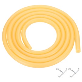 PATIKIL 10 ft Natural Latex Rubber Tubing, 1/2"(12mm) ID x 11/16"(17mm) OD Sling Shot Rubber Tubing Tube with Hose Clamps for Exercise, Stretching, Laboratory, Home Hose Tube