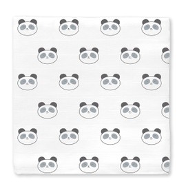 SwaddleDesigns Manta de Muselina de algodón, Manta de recepción para niños y niñas, el Mejor Regalo de Ducha, 46 x 46 Pulgadas, Panda Negra