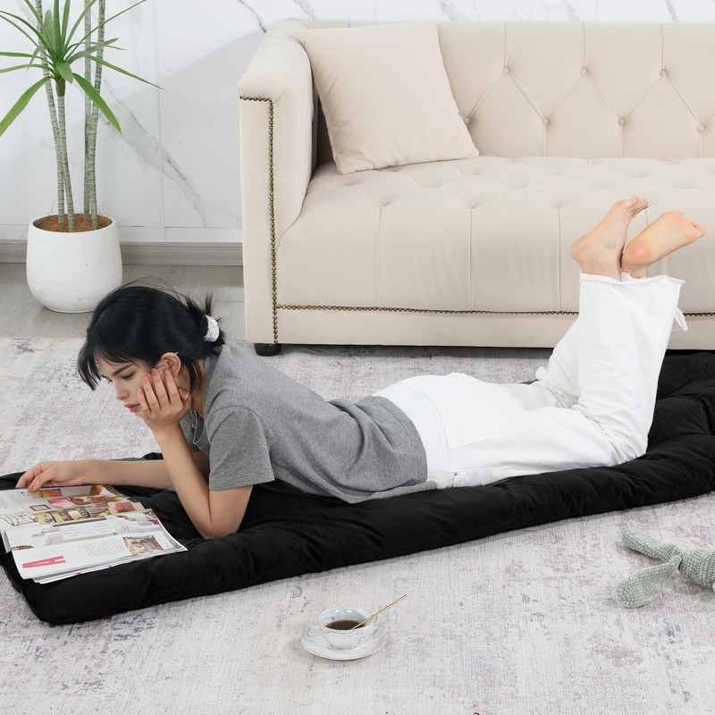 HOMBYS Floor Lounger Pillow Foldable and Tufted Design Long Floor