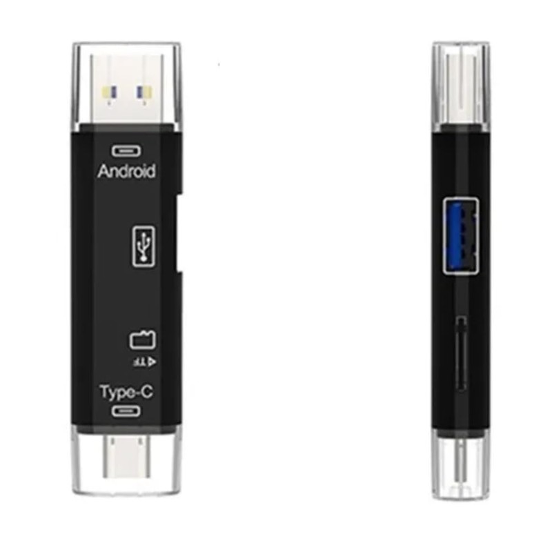 5 in 1 SD Card Reader, Dual Connector USB C