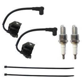 2Pcs Ignition Coil & Spark Plug for Kawasaki21171-0743 21171-0738 21171-0711 21171-0747 21171-7041 21171-7042 Fit for Kawasaki FR651V FR691V FX751V FX801V FX850V FR600V Series for John Deere Engine