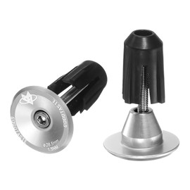 sourcing map Bar End Plugs Aluminum Handlebar End Caps Bike Plugs Expanding Locking for MTB Road BMX Fixed Gear Bike, Silver