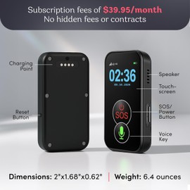 Smart Med Alert Cellular Medical Alert Necklace with Emergency Button for Elderly, 24/7 Monitoring, Fall Detection for Seniors, Water-Resistant, Wearable Pendant with 2-Way Communication, GPS Tracking