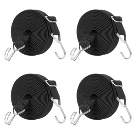 JEELAD 4 Pcs Heavy Duty Belt Cargo Cargo Fastener with Metal Hook Belt Extendable Elastic Rope Width 30mm Length Adjustable Bicycle Bike Carry Cart Anti-Fall Moving Motorcycle