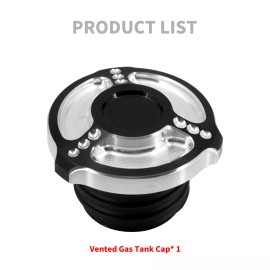 HDBUBALUS CNC Dot Vented Gas Cap Fuel Tank Right Thread For Harley Softail Dyna Touring