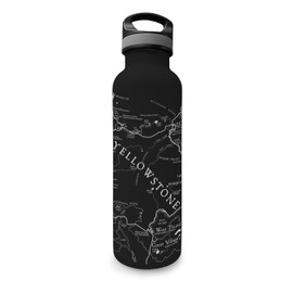 McGovern Outdoor Yellowstone National Park Insulated Map Water Bottle (Black)
