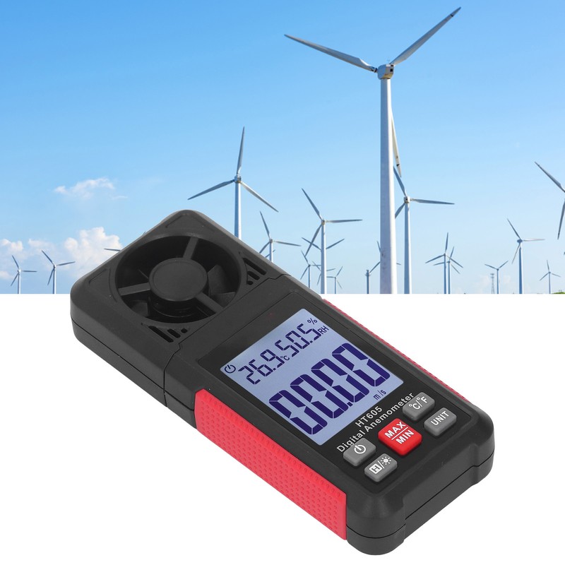 Digital Anemometer 5 Blades Small Resistance Fast Accurate Measurement Air