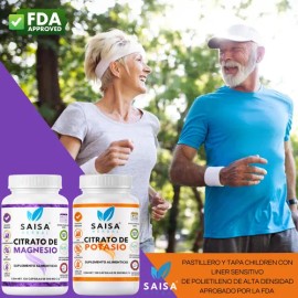 Citrato De Magnesio  Citrato De Potasio  240 cápsulas cu  Saisa Herbal  Suplemento Alimenticio Calidad Premium  Energía, Anticalambres y Recuperación 