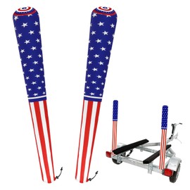Harsever 48" 4th of July American Flag Boat Trailer Guide Pole Covers 2 Pcs,USA Boat Trailer Accessories for Fishing Boats Sailboat Trailers Independence Day Decorations (Red Blue01)