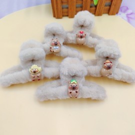 Character Doll Kkabibal Claw Hair Clip - Cute Girl's Hair Accessory (Heart Shark, Autumn/Winter) Free Size/2 20ea