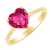 AFFY Heart Shape Simulated Ruby Solitaire Engagement Ring in 14k