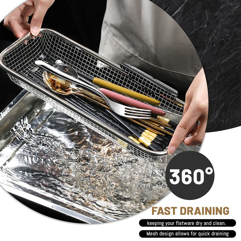 LELE LIFE 4Pcs Silverware Organizer Utensil Organizer, 304 Stainless Steel