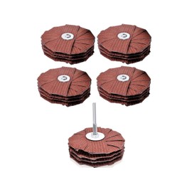 LINE10 Tools 5 Pieces 4 Inch Sanding Mop Kit, Moulding Flap Wheel Sander for Drill, 80 Grit Mop Grinder Brush, 1/4 Inch Shank, Abrasive Flapper Sander for Woodworking, Contouring