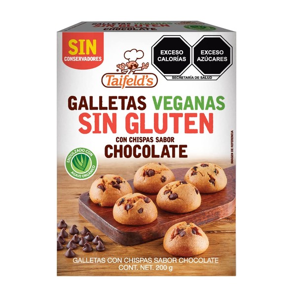 Taifeld's Galletas sin Gluten Veganas con chispas sabor chocolate 200g
