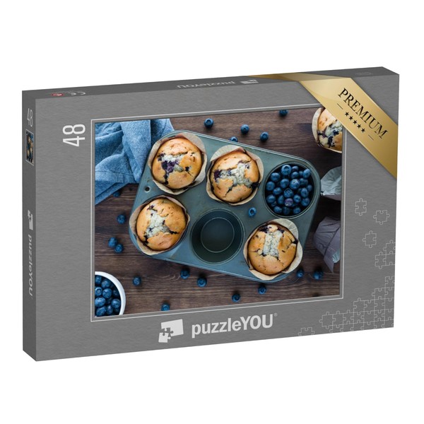 puzzleYOU: Puzzle 48 Pieces "Freshly Baked Blueberry Muffins in a