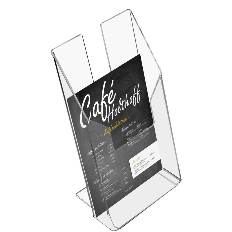 HMF 469600 Acrylic Brochure Holder, Various Sizes, Transparent