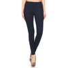 Women's Cotton Blend Stretch Skinny Pull On Pants Jeggings (Navy