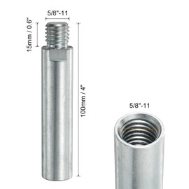 HARFINGTON 5/8"-11 Thread Angle Grinder Extension Shaft 100mm Connecting Rotary Rod Machine Extension Rod for Car Polisher Polishing Pads