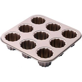 Cannele Baking Mould Carbon Steel Non-Stick Canneles Pan Gold