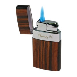 Brizard & Co Venezia Wood Wrapped Single Jet Fleur de Lis Flame Lighter (Macassar Ebony)