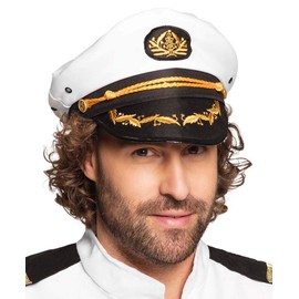 BOLAND 44372 Captain Jonah Hat, White/Black/Gold, One Size