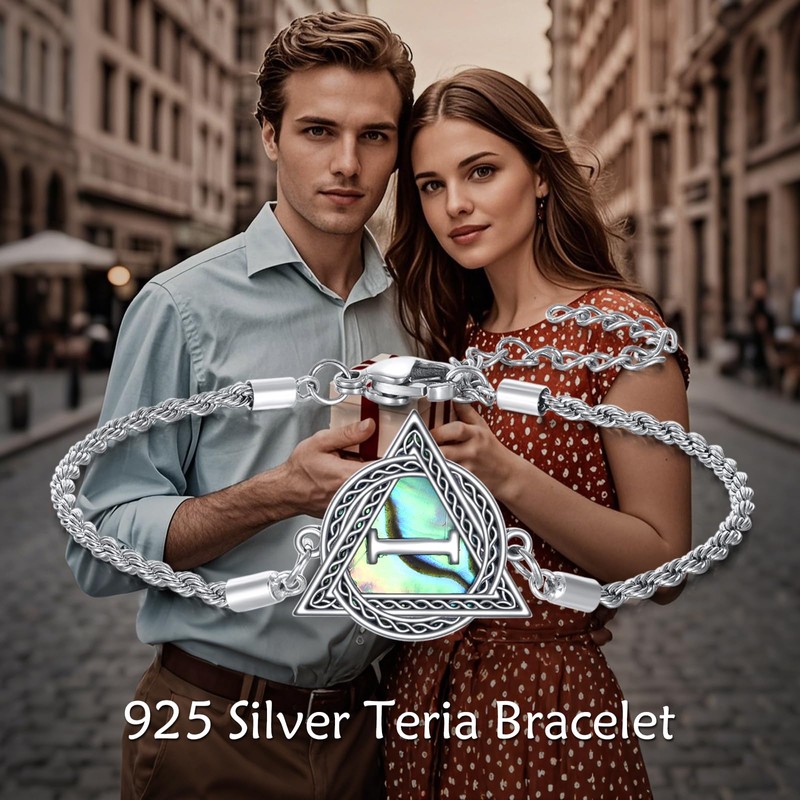 VENACOLY Therian Bracelet 925 Sterling Silver Abalone Shell Therian Mother's