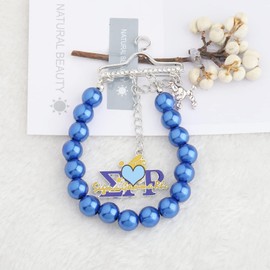 UJIMS SigmaRho Inspired Sorority Jewelry SigmaRho Poodle Plush Ball Charm Keychain Greek Gift (Finer 22 Zipper)