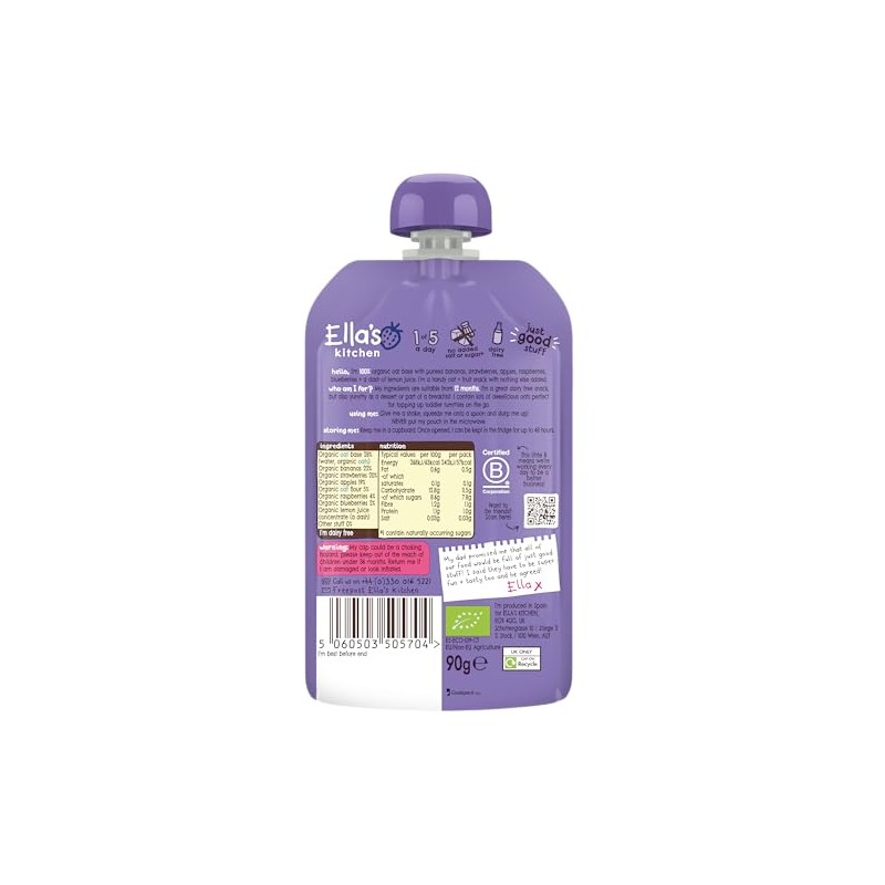 Ella's Kitchen Berry Oaty Smooshy 4 x 90g