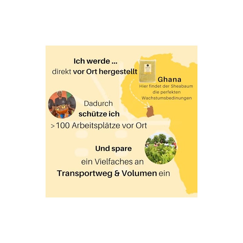 LASOYI Shea Butter Unrefined Traditional Made from Wild Collection Refill