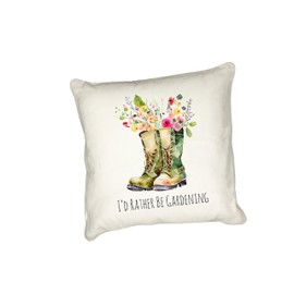 Anonymous Gifting Floral Cushions for Gardening Enthusiasts - I'd Rather be Gardening - Range of 4 pillow covers 40cmx40cm featuring Wellies, Watering Cans, and Whimsical Phrases!