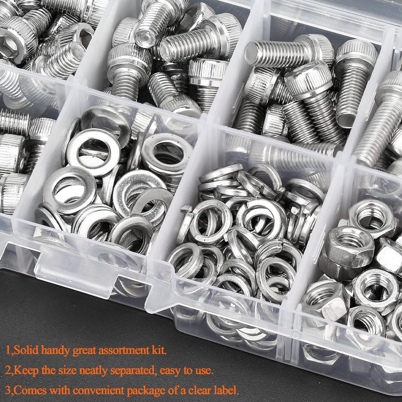 HELIFOUNER 210 Pieces M5 x 6mm /8mm /10mm /12mm /16mm