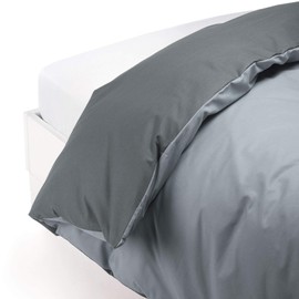 Caleffi - Plain Cotton Duvet Cover, Single Bed, Grey