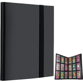 9 tarjeteros de bolsillo,Álbum de Tarjetas de 540 Tarjetas,carpeta para cartas 30 Páginas, funda para tarjetas comerciales,tarjetero para álbum de coleccionista,juguete para regalo para (negro3)