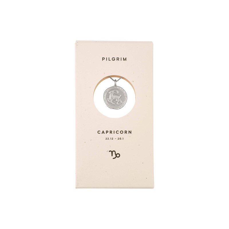 Pilgrim Jewellery Necklace with Zodiac Sign, Silver Plated, Capricornus