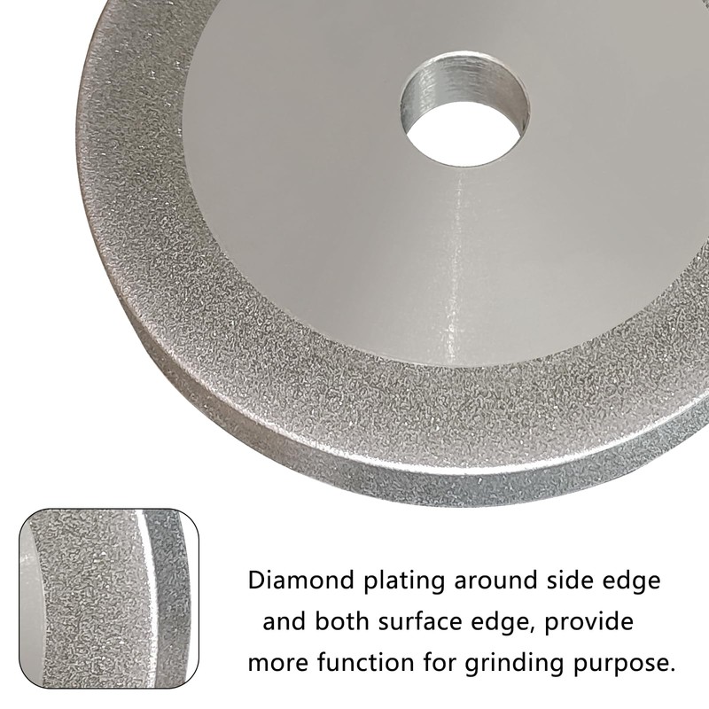 3 inch Flat Diamond Grinding Wheel 150 Grit, 1/2" Arbor,
