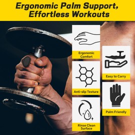 HUAFA Anti-Slip Workout Grips, Gym Grips Weight Lifting Grips Pads，Ergonomics Weight Lifting Gloves for Men Women Deadlift, Fitness Training and Exercise, Gym Grips Pads for Palm Protection(Red)