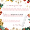 30PCS Christmas False Nails - Nude Press on Nails French