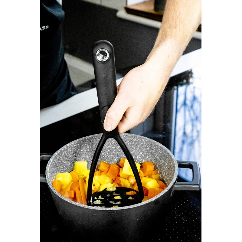 MasterClass Potato Masher, Stainless Manual Mash Potato Maker, Ergonomic Soft-touch