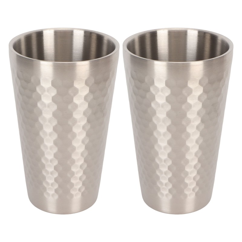 2pcs Stainless Steel Beer Cup 450ML Double Wall Air Insulation
