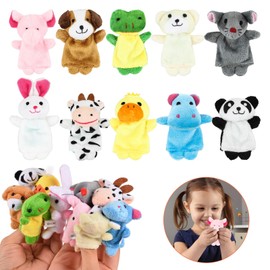 Pack of 10 Finger Puppets, Liwein Cute Finger Animals, Baby Story Time Props, Play Glove, Small Animal Finger Puppet Set for History, Time, Children's Birthday, Party Bags, Finger Puppets (Ten Small