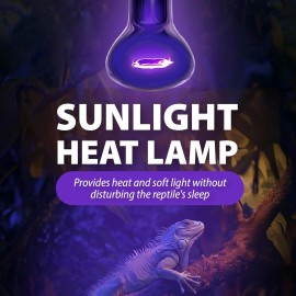 Gxiietem 2 Pack Reptile Heat Lamp Bulbs 75W, Day and Night Basking Spot Heating Lamp Bulb