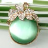 Navachi 18k Gold Plated Green Created-Opal Crystal Fruit Tomatoes Az7990b