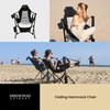 Arrowhead Outdoor Folding Hammock Camp Chair with Detachable Footrest, Stabilized