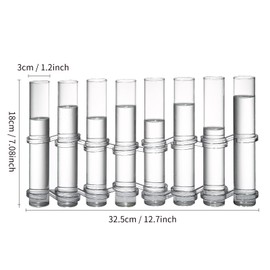 Dinyeo Hinged Flower Vase Small Tiny Glass Foldable Test Tube Vase Propagation Station for Plant.(8 Pcs)
