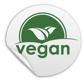 25mm Round White Vegan Green Stickers Food Labels allergen Labelling Gloss (100)
