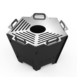 ONLYFIRE OUTDOOR LIVING 2 IN 1 BBQ Charcoal Grill & Fire Pit, Detachable Fire Pit, Portable Yakitori Hibachi Grill, Barbecue Stove for Camping Picnic Patio Backyard Tailgating, GS357