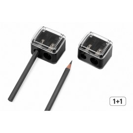 Twink Beauty[1+1] 8mm 12mm dual eyebrow sharpener pencil sharpener, 1 set, black / 트윙크 뷰티[1+1] 8mm 12mm 듀얼 아이브로우 깍이 펜슬 샤프너, 1세트, 검정