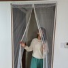 Striped Mosquito Net Screen Door for Entrance White